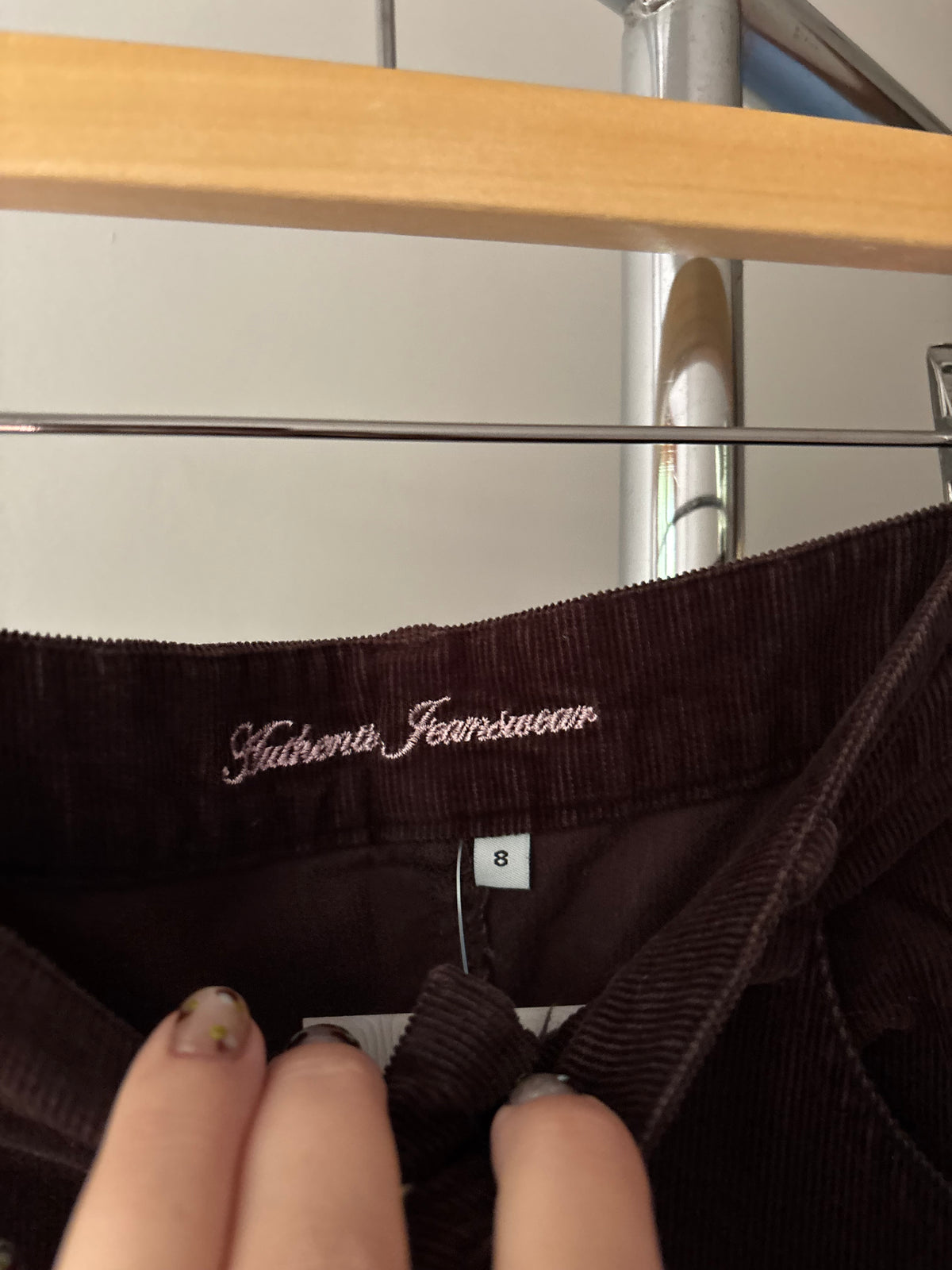 Y2K Brown Corduroy Flared Maxi Skirt | Size 30"