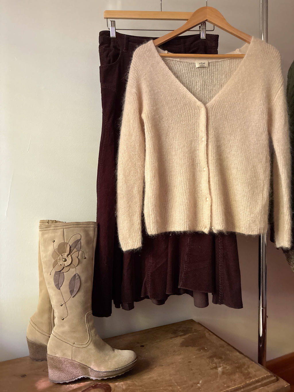 Soft Cream Mohair & Alpaca Wool Cardigan