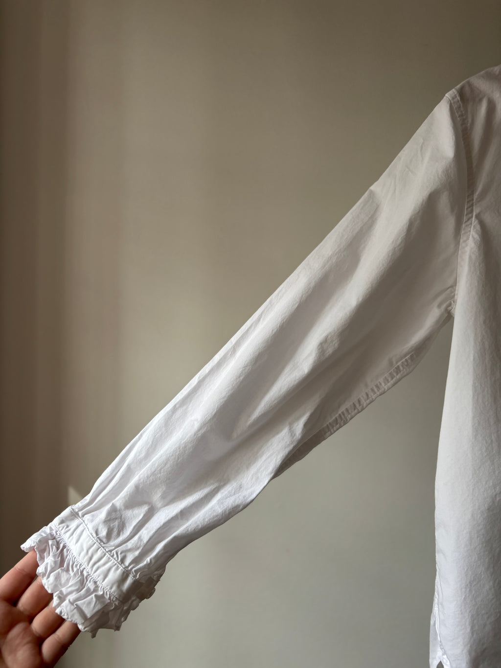 Upcycled Ruffled Blouse with Embroidered Bows