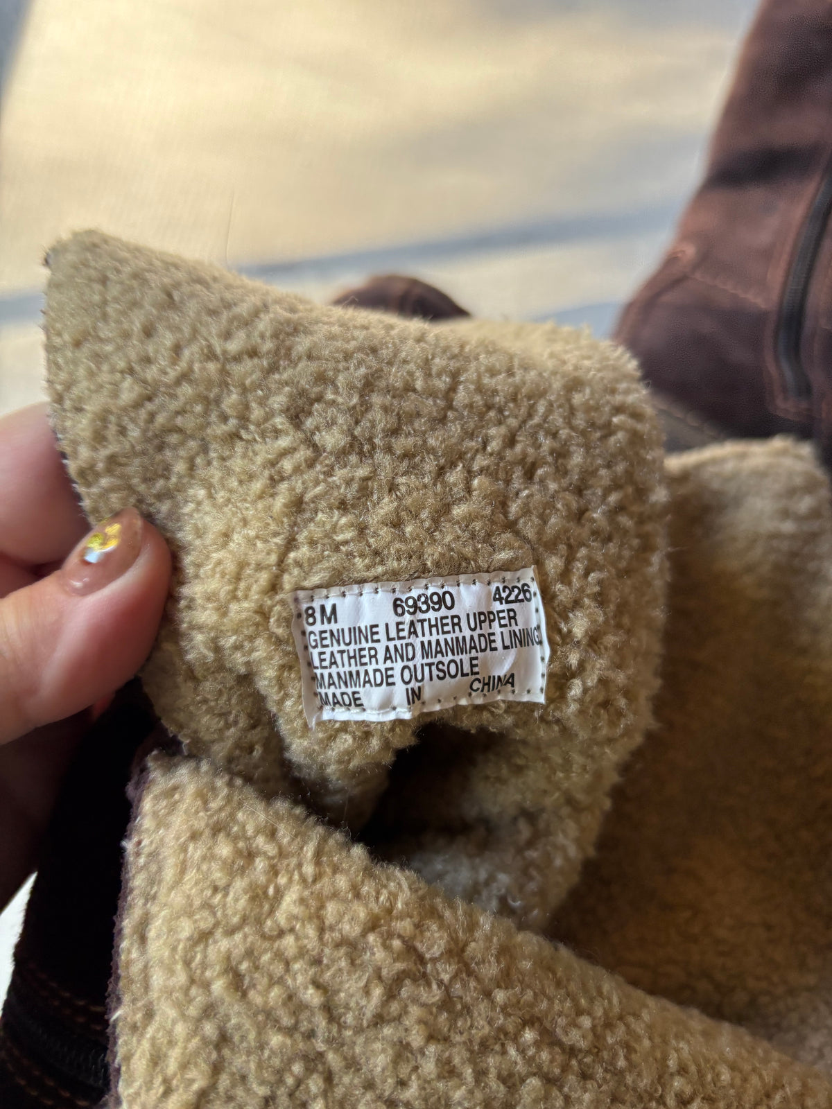 Y2K Brown Suede Boots with Sherpa Lining | Size 8