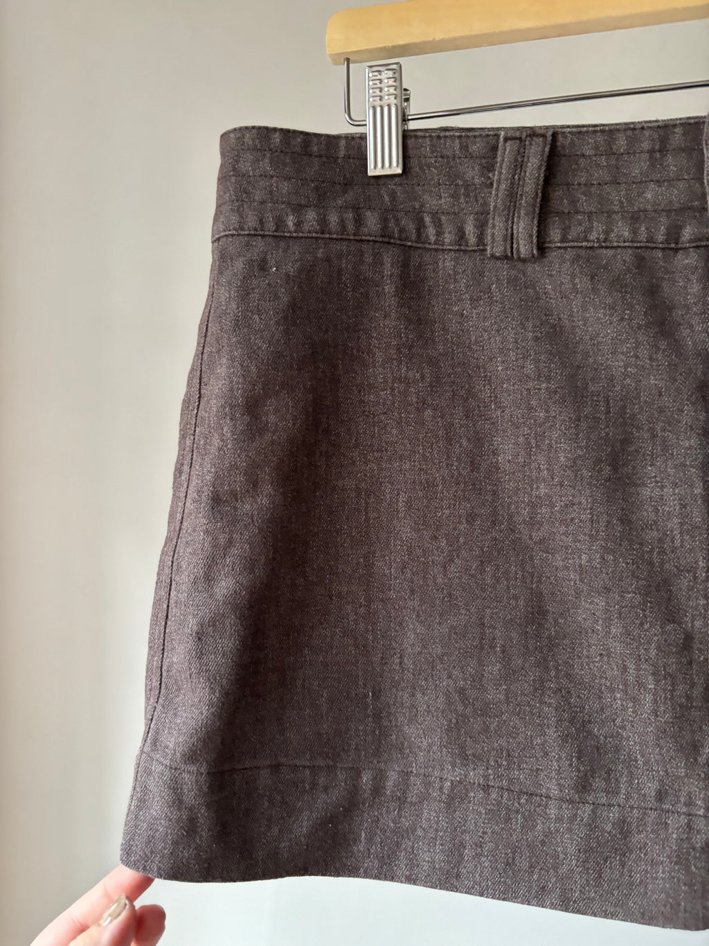 1990s Brown Hemp Mini Skirt | Medium