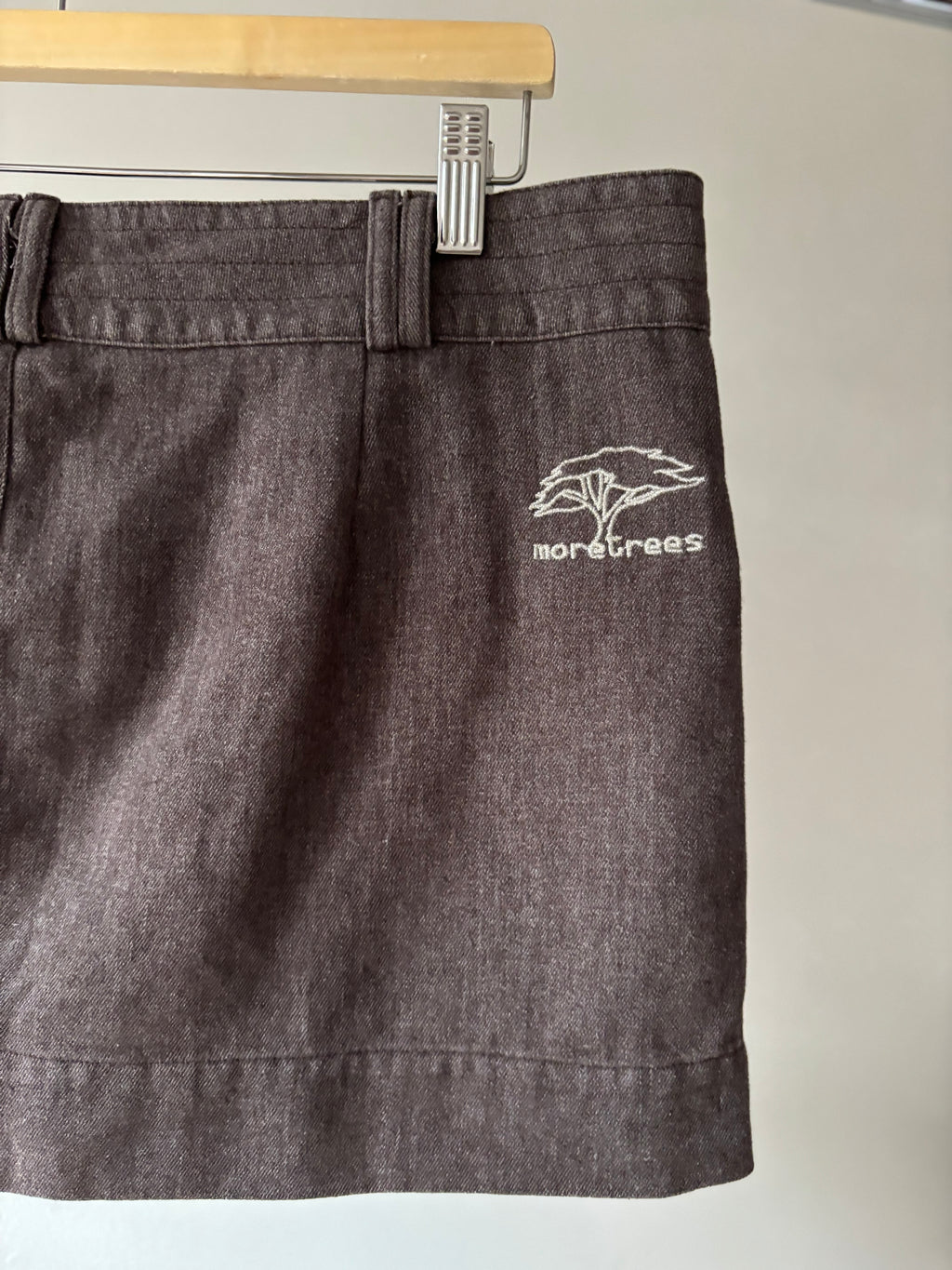 1990s Brown Hemp Mini Skirt | Medium