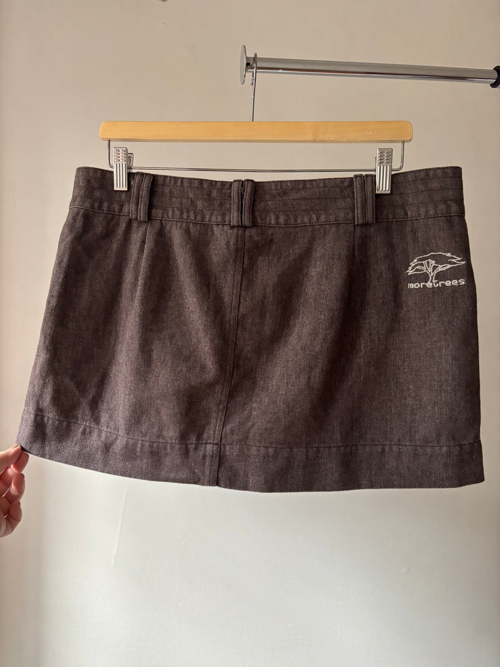 1990s Brown Hemp Mini Skirt | Medium