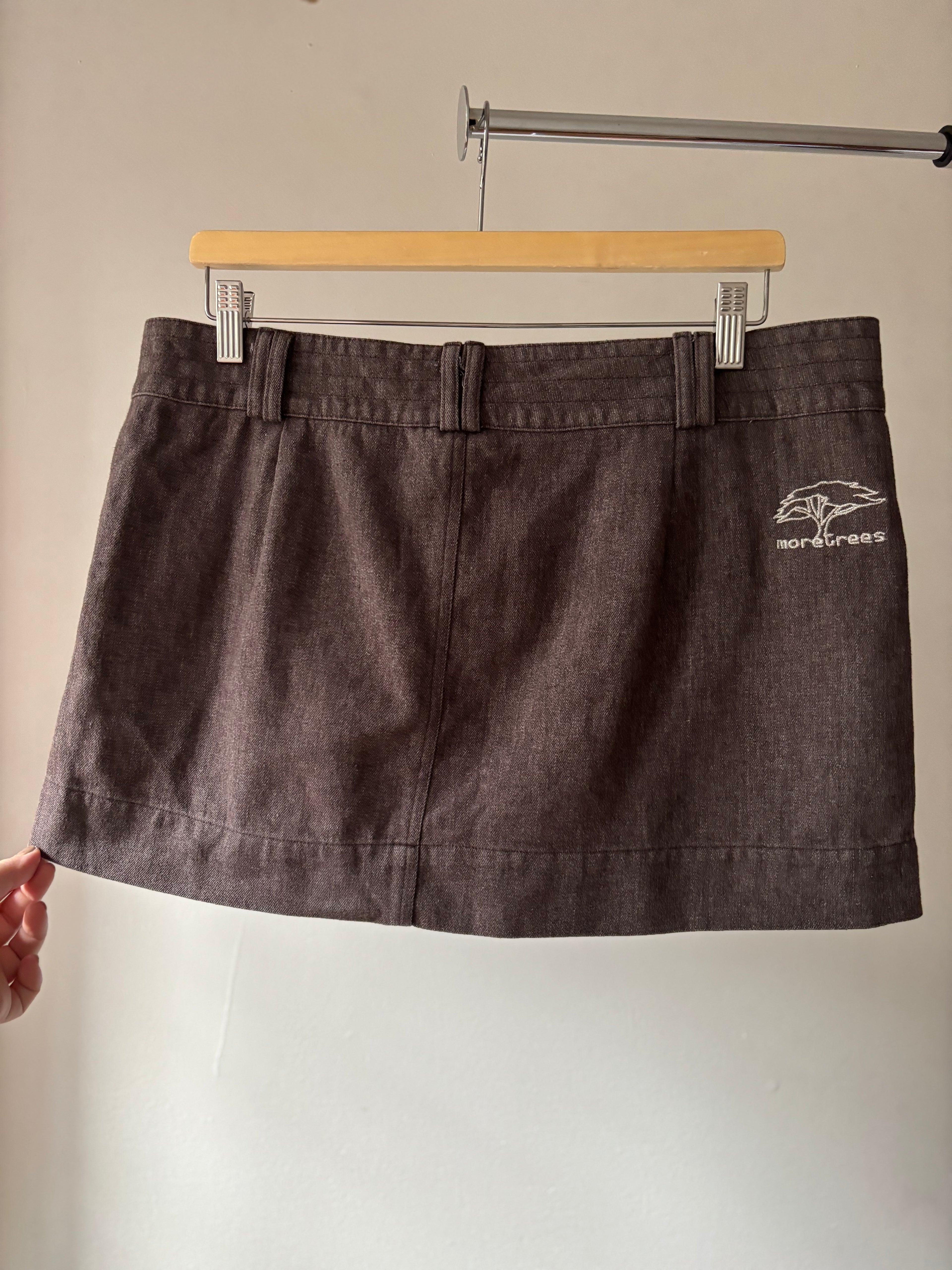 1990s Brown Hemp Mini Skirt | Medium