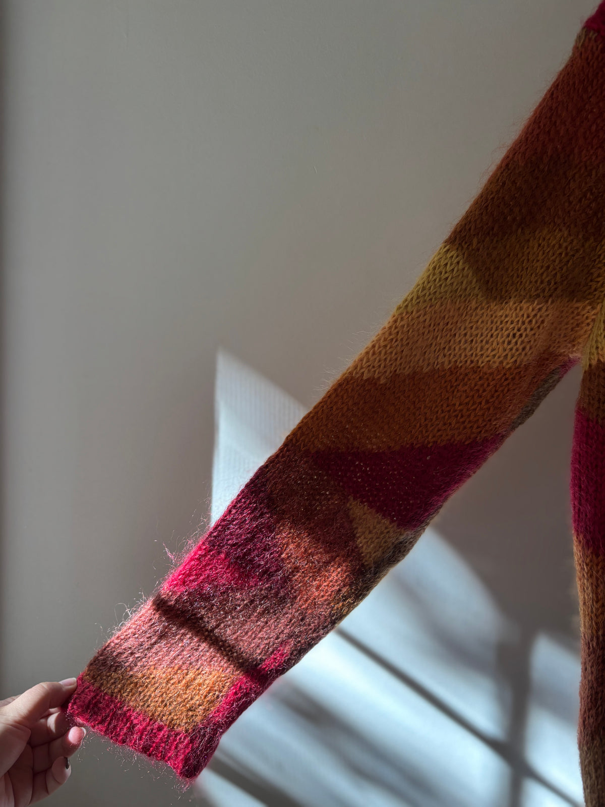 1990s Autumnal Coloured Mohair Cardigan