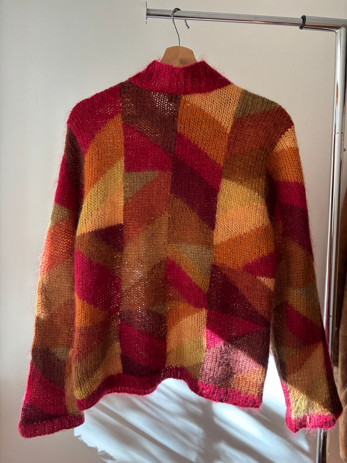 1990s Autumnal Coloured Mohair Cardigan