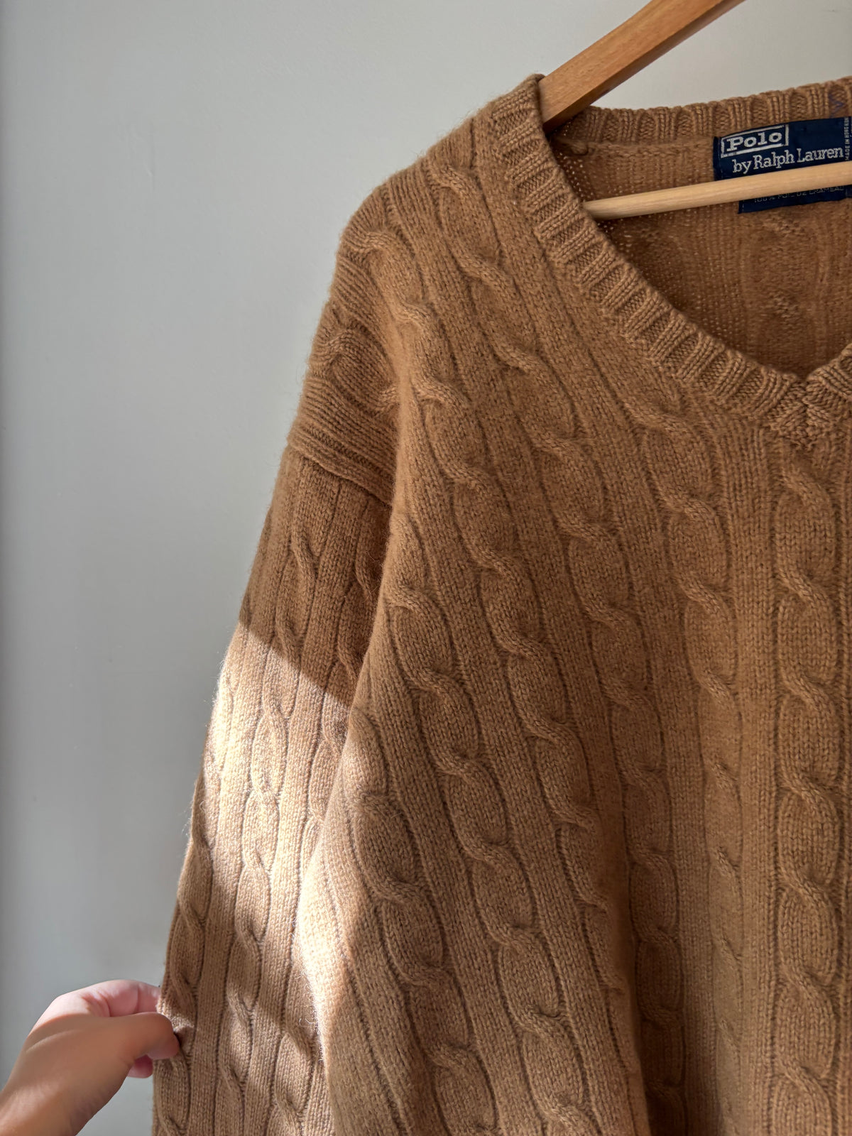 1990s Plush Ralph Lauren Camelhair Cable knit Vintage Sweater