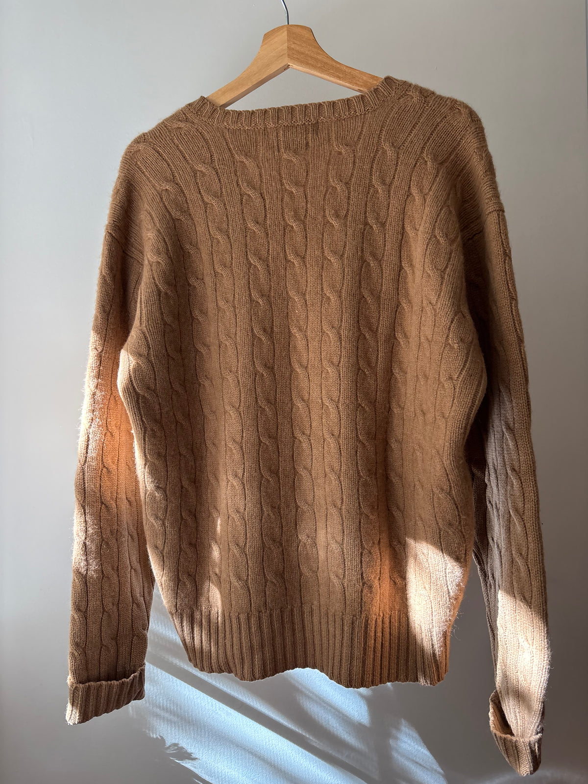 1990s Plush Ralph Lauren Camelhair Cable knit Vintage Sweater