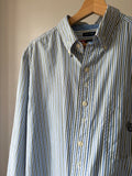 Y2K Light Striped Shirt with Embroidered Yellow Bows