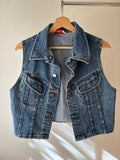 1990s Cropped Denim Vest