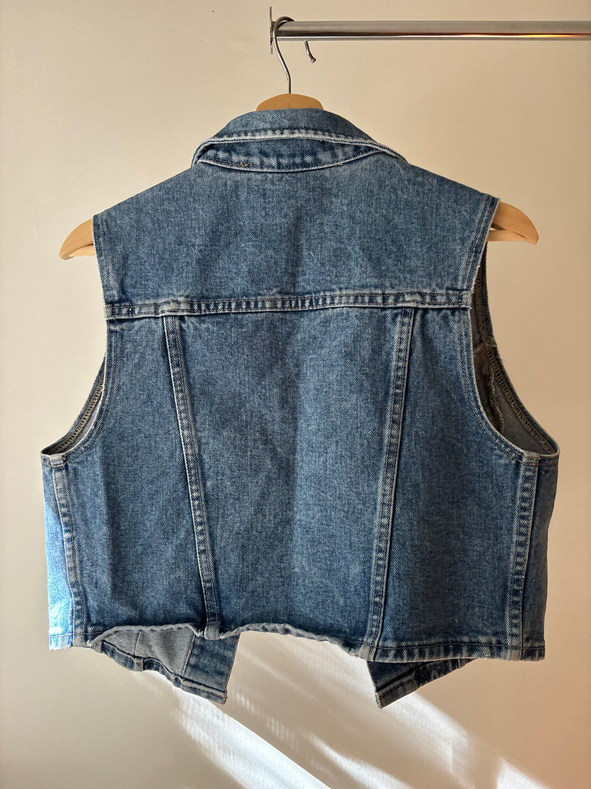1990s Cropped Denim Vest