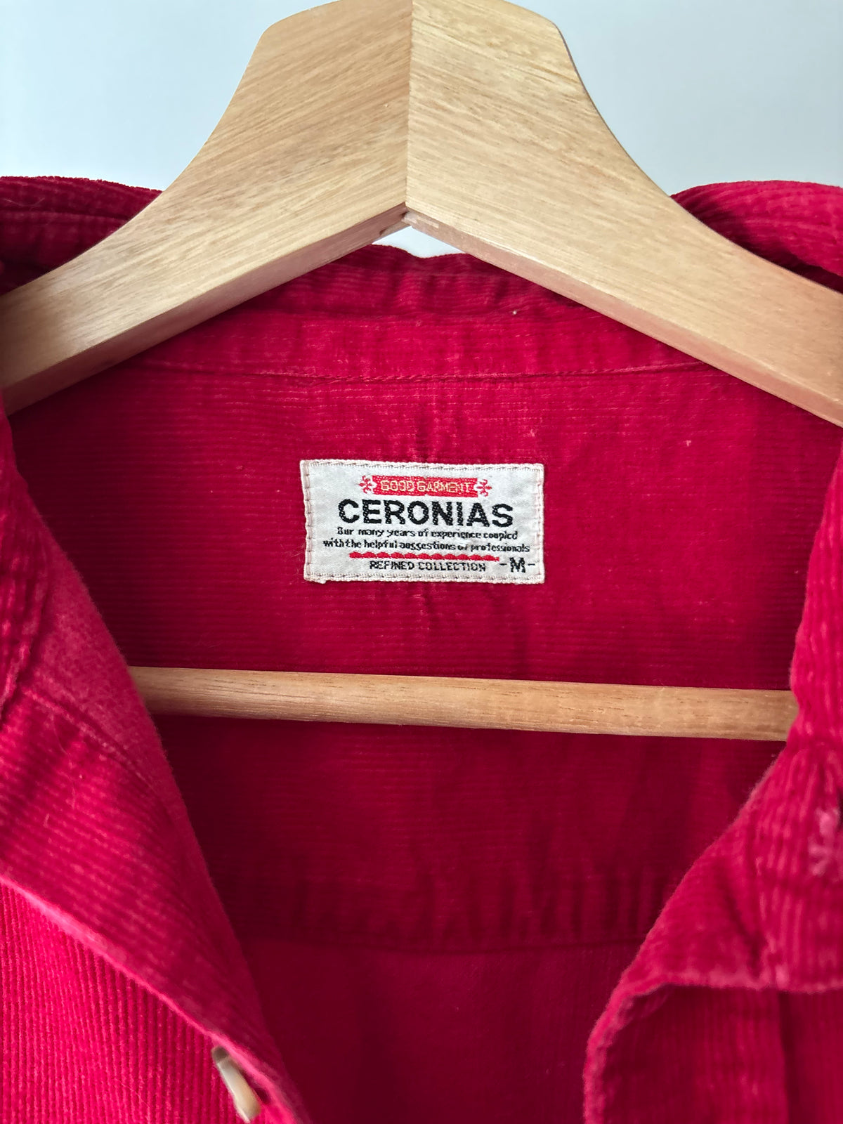 1990s Red Corduroy Button Up Shirt