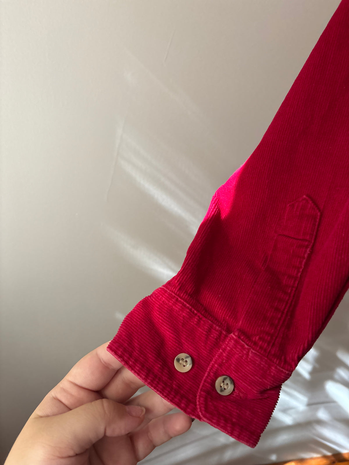 1990s Red Corduroy Button Up Shirt