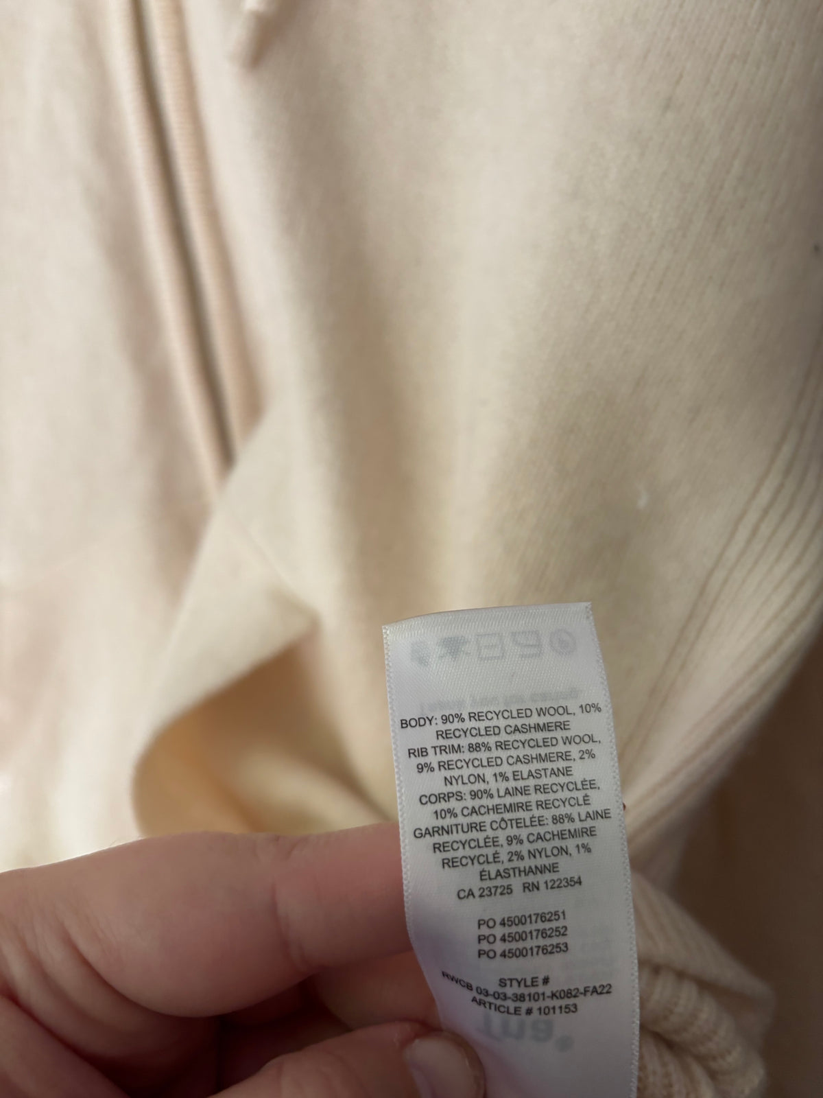 Soft Cashmere & Recycled Wool Aritzia Hoodie