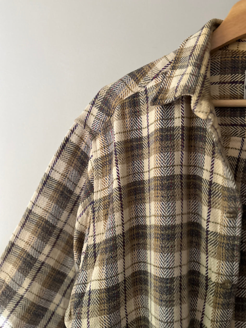 1990s Woven Cotton Flannel Button Up