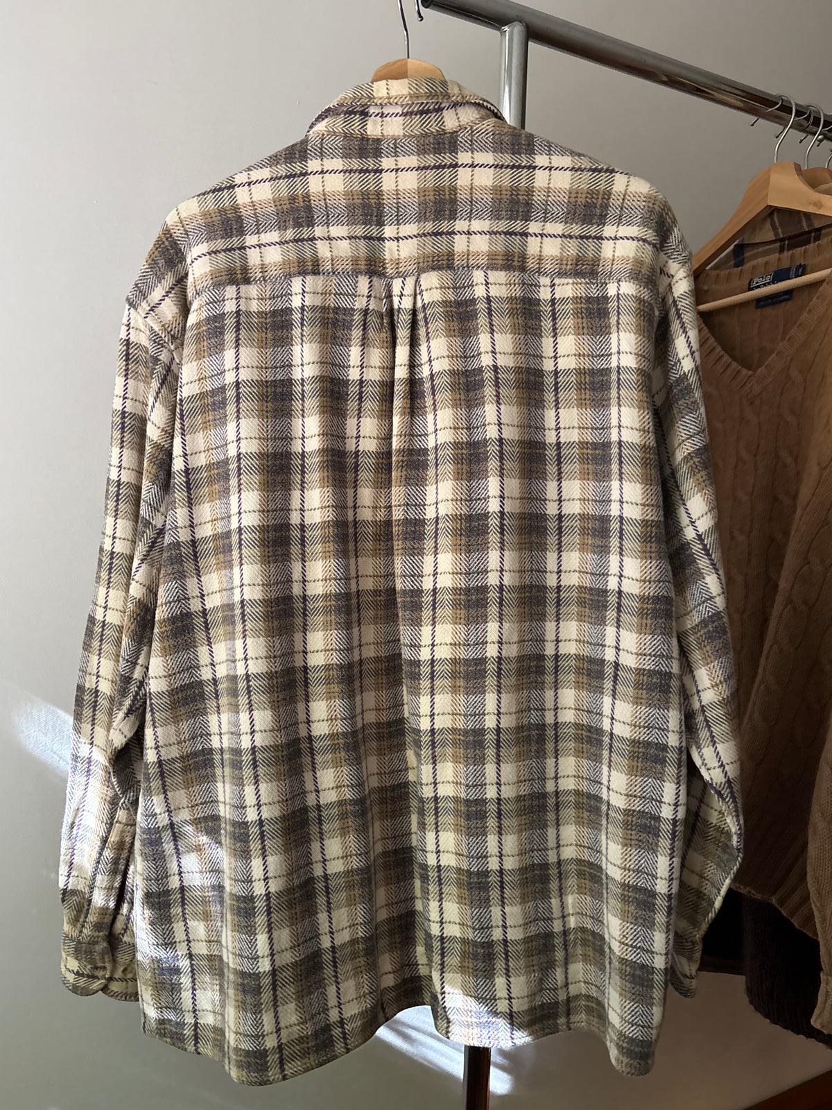 1990s Woven Cotton Flannel Button Up
