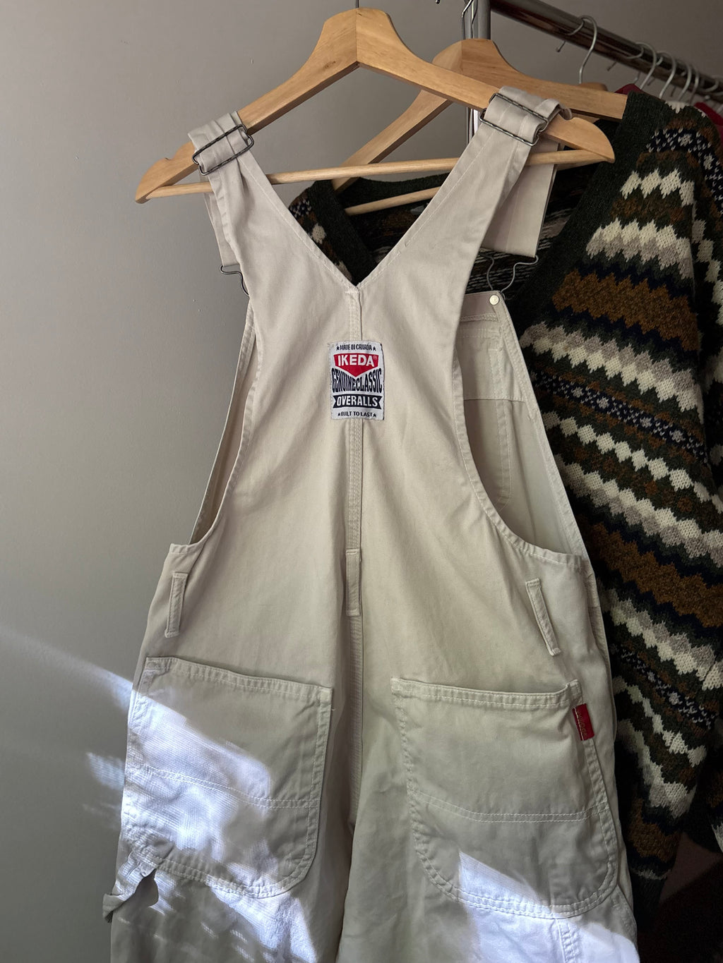 1990s Cream Ikeda Overalls | Size 33"