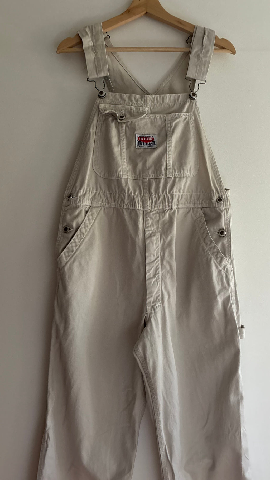1990s Cream Ikeda Overalls | Size 33"