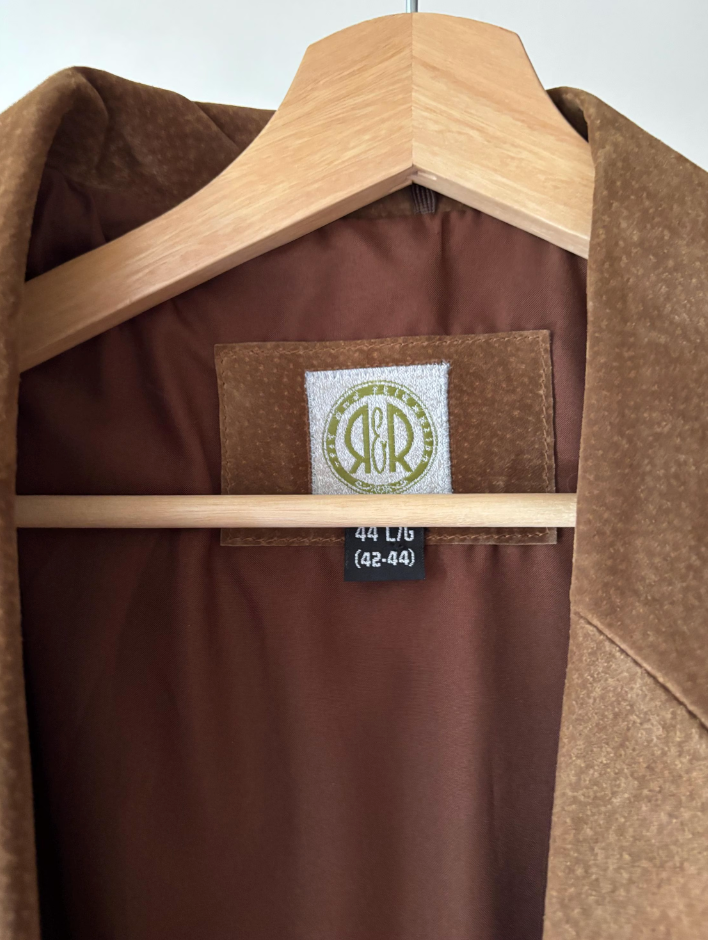 1990s Oversized Suede Jacket | Vintage Brown Button-Up Jacket