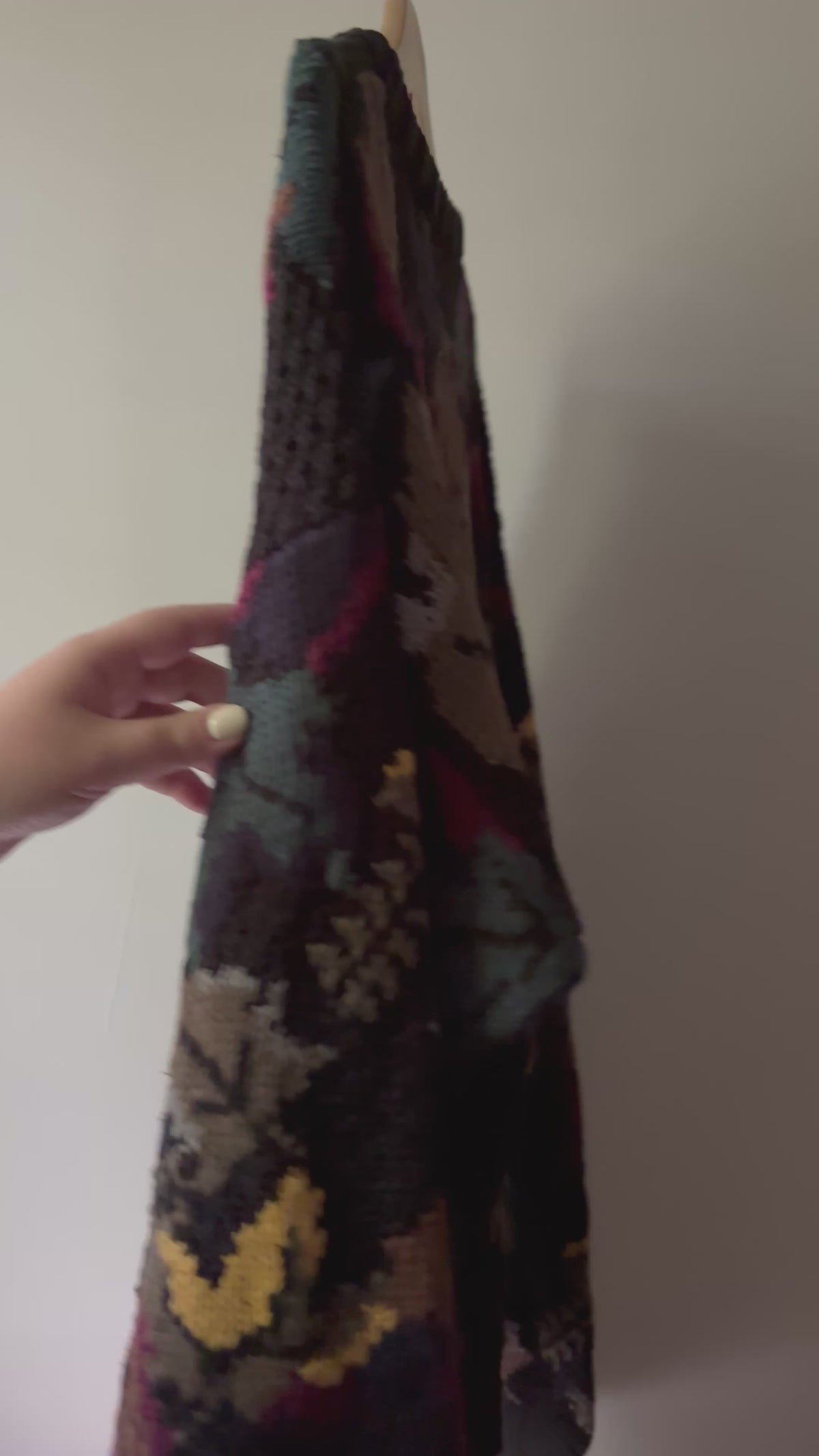 1990s Autumn Leaves Handknit Crewneck Sweater